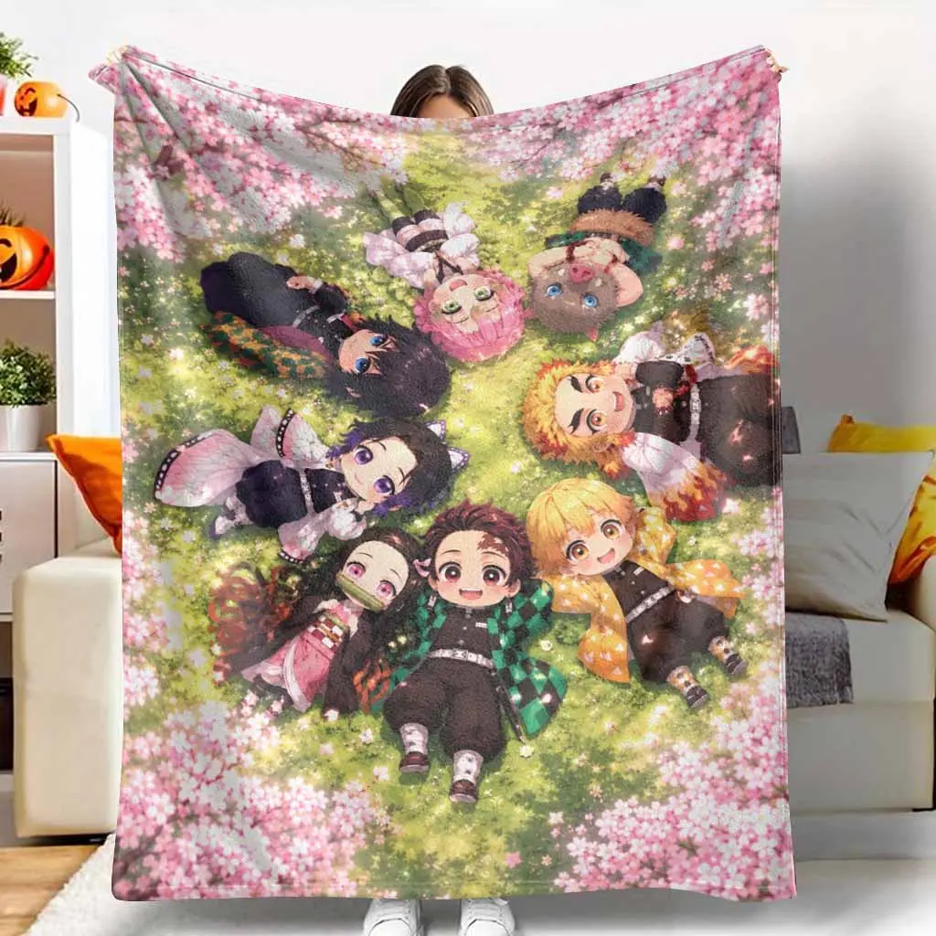Anime Character Flannel Blanket Cartoon Fantasy Elements Ultra Soft Warm Cozy Lightweight Decorative Plush Throw Bedding For Bedroom Living Room Couch Sofa Office Nap Travel Camping Festival Holiday Gift Idea