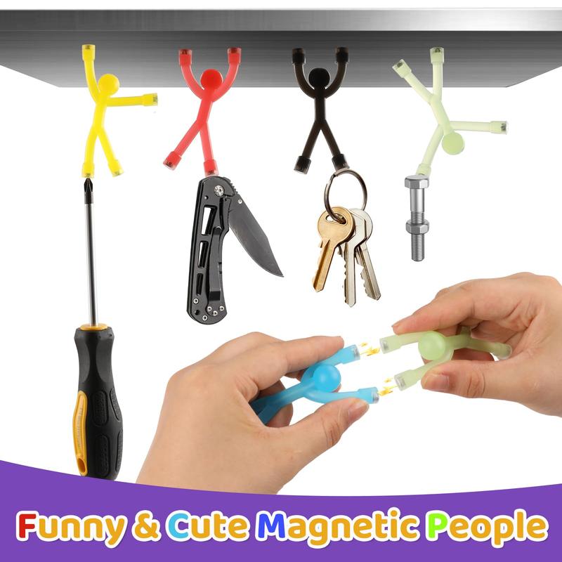 EFFUN 10Pcs Colorful Magnetic Men for Kids Valentines Day Gifts, Flexible Fridge Magnets & Fidget Toys, Creative Magnetic People for Fun Decoration on Refrigerator, Whiteboard, or Office