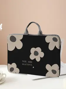 Ladies Flower Pattern Laptop Bag - Laptop Sleeve Computer Case, for School, College, Office & Travel, Perfect Student & Teacher Gift, Back-to-School Essential