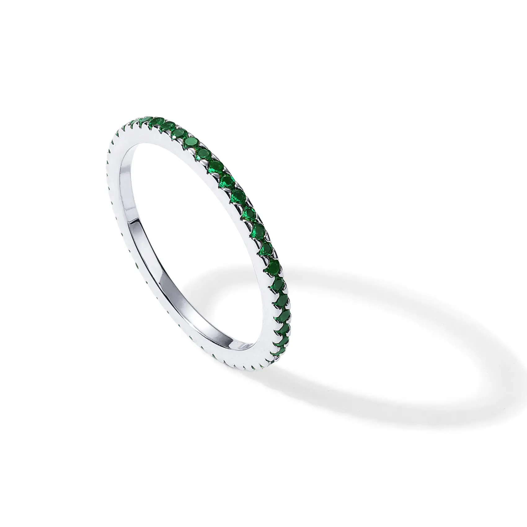 Green CZ - White Gold
