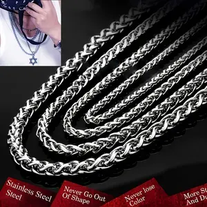 1pc Men's Stainless Steel Necklace Diy Jewelry Stainless Steel Personality Necklace