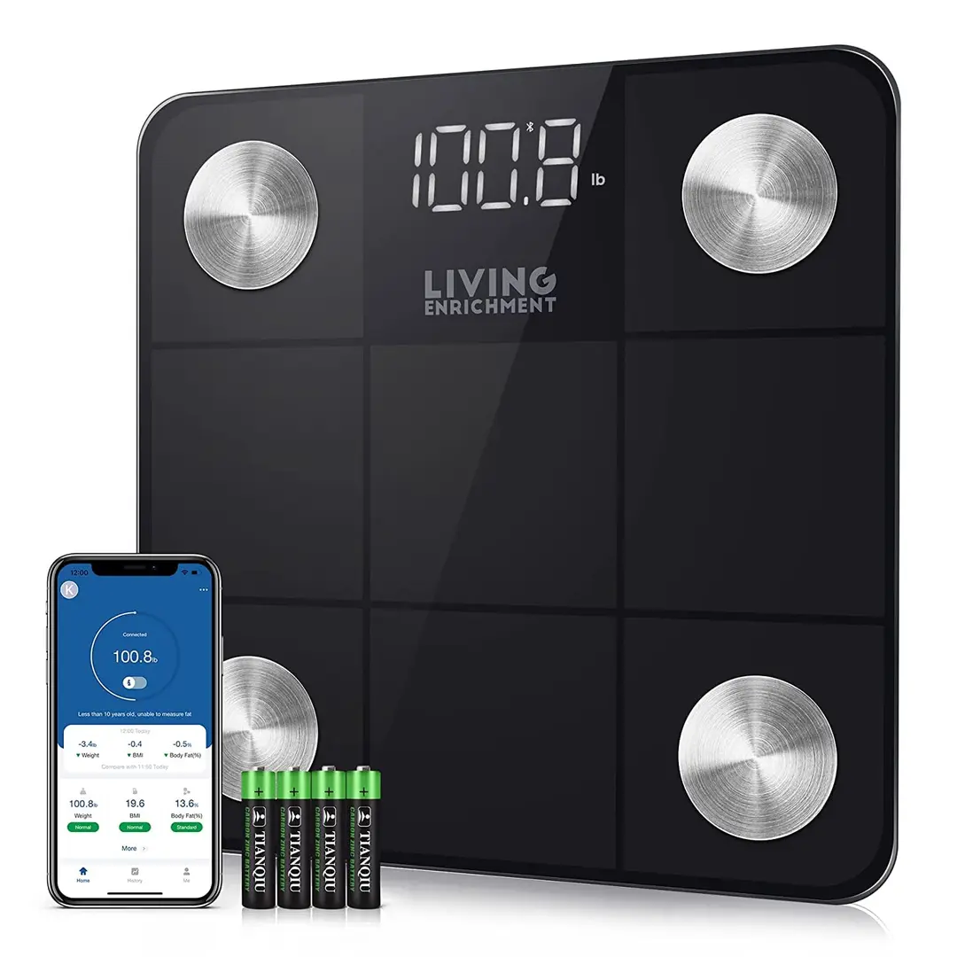 Bluetooth Scale for Body Weight, Smart Body Fat Weight BMI Bathroom Scales for Body Weight and Fat, High Accuracy Sensor, Body Composition Scales Monitor with Smartphone App, 400 lbs