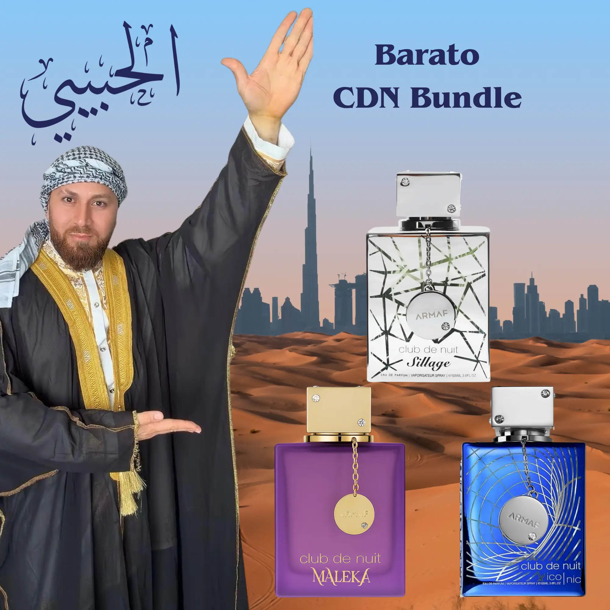 Habibi Bundle | Armaf Perfumes | Club De Nuit | Maleka + Iconic + Sillage | Unisex Fragrance | 100 ML | Eau De Parfum | Citrus - Woody & Musky