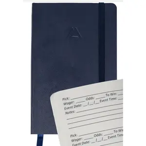 Notebook - 3.5 x 5.5in   Notebook - Notebook to Track Bets - 100 Page  Notebook - Navy Blue   Book for Football, Basketball, Baseball & !