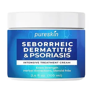 Seborrheic Dermatitis Cream Ketoconazole: Psoriasis Eczema Treatment - Extra Relief for Flaking Irritated Skin Scalp 3.4 Oz