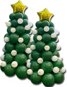 Christmas Tree Balloon Kit, Green Balloons Garland Arch White Balloons Green balloons 93 Pieces Latex Balloons for Xmas/New YearParty Decoration