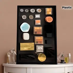 Magnetic Makeup Organizer Wall - Blackboard Style Display for Cosmetics, Refrigerator Decor, and Home Storage, Polished Finish, Lightweight Plastic, No Installation Needed, Cosmetic Storage Organizer, Makeup Tray
