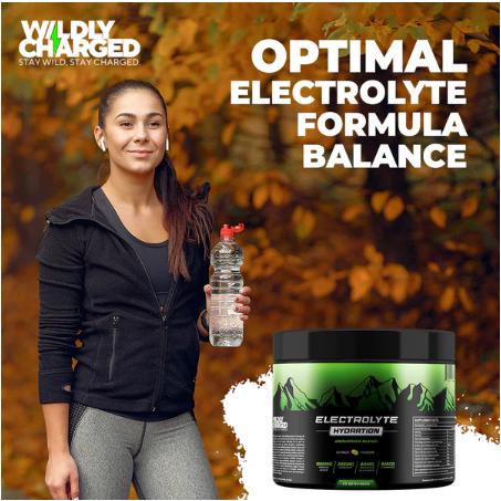 Wildly Charged Premium Electrolyte Hydration Powder | Endurance 4 Refreshing Flavors | Fitness Electrolyte Drink Mix | 80-90 Servings | Natural Ingredients