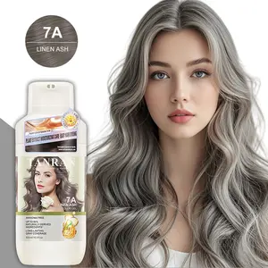 Linen Ash Gray Hair Dye Multicolor Shampoo for Women Men Unisex Scented Plant-Based Formula with Argan Olive Oils for Gentle Natural Herbal Color Shampoo Ginseng Salon Fragrance Haircare Moisture