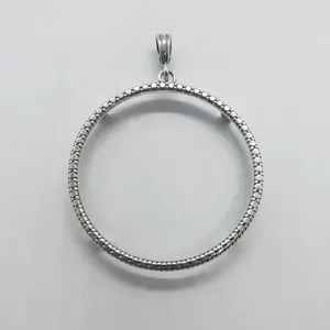 Sterling Silver Silver Eagle Bezel 41 mm Coins Prong Back Illusion Edge 1oz Coin