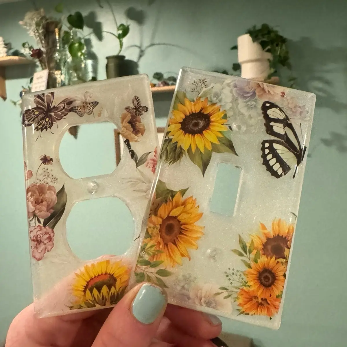 Sunflower switch covers set of two