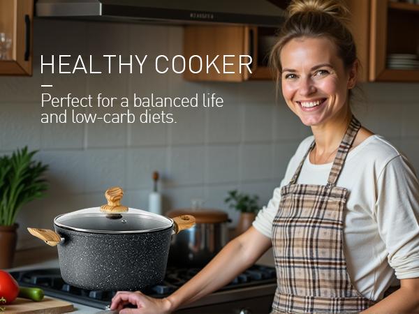 Kitchen Academy Granite Pots and Pans Set Non Stick, 12 Piece Cast Induction Cookware Set, Black Nonstick Kitchen Cooking Set w/Frying Pans & Saucepans(PFOS,PFOA,PFAS,PTFE Free)