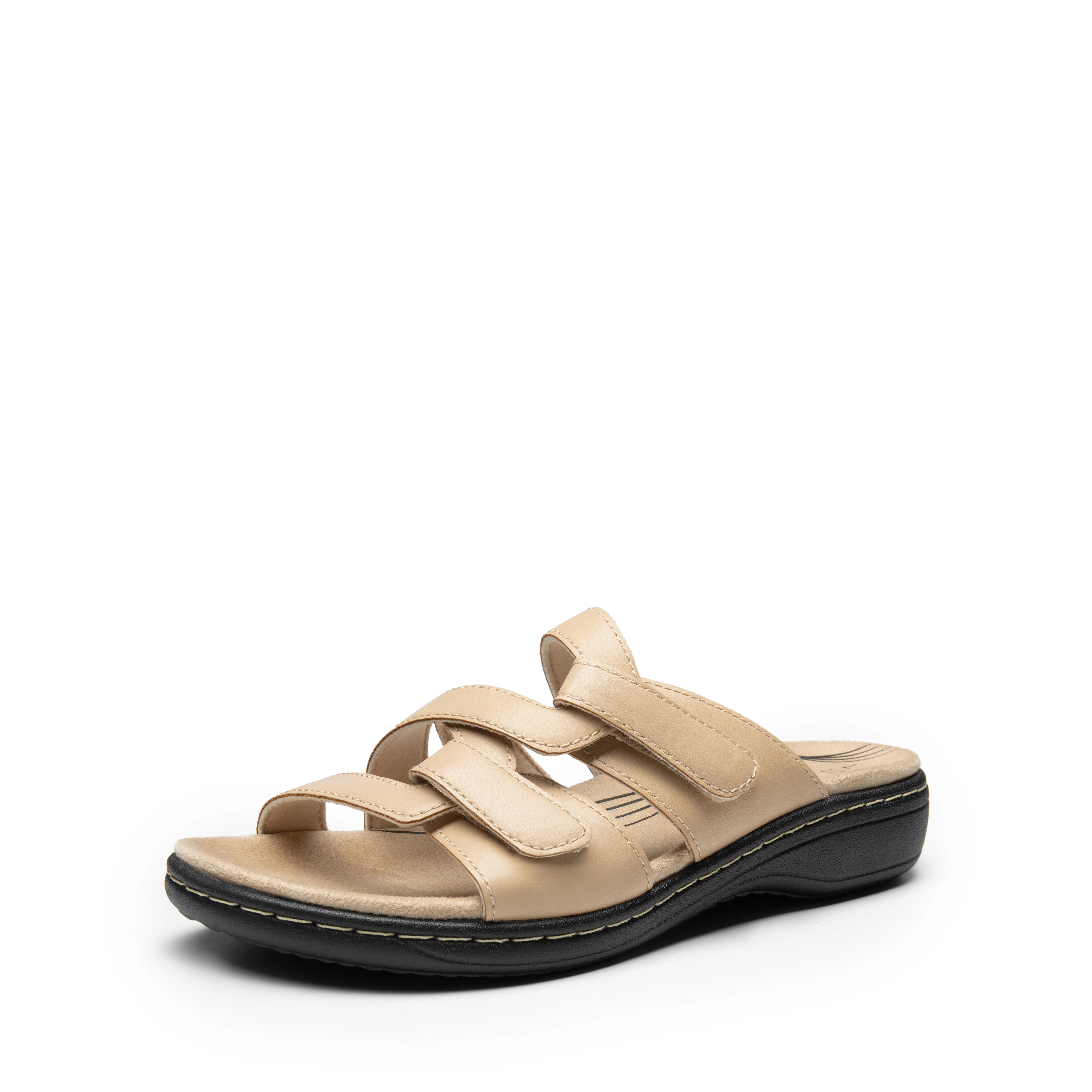 Dream Pairs Women's Sandals, Trendy Slip On Casual Walking Shoes with Flexible Arch Support, Trendy Sandals, Footwear, Adjustable, Women's Shoes, Casual Outings, Breathable Liner, Cushioned Sole Softens Hard Pavement, Eva Sole, Hook-And-Loop, Flexible San