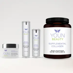 Youn Beauty WRINKLE-REDUCER BUNDLE - Includes Retinol Eye Cream & Supplemental Collagen for Youthful Glow