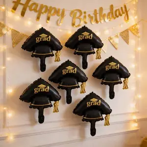 10/20pcs Mini Matte Graduation Hat Balloons, Graduation Ceremony Party Decor, Indoor Outdoor Decoration for Graduation Season
