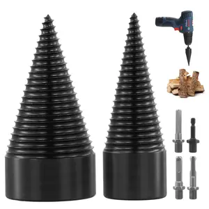 Wood Splitter Bit Set, 32mm & 45mm Cone Bits – for Softwood, Firewood & Log Chipping