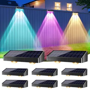 BrizLabs Solar Lights Outdoor, 8 Pack LED Solar Deck Lights, Warm White Outdoor Step Light Waterproof Solar, Cool White Wall Light Fence Lighting for Patio Yard Pool Railing