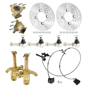 Suisuitong Go Kart Rear Brake Caliper Assembly & Disc Brake Rotor & 3 Stud Wheel Hubs & Front Steering Knuckle Spindles & Tie Rod End for Karting ATV UTV Drift Trike Golf Cart Quad Buggy Four Wheeler