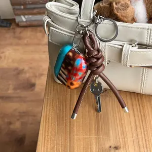 Fashion Leopard Pattern Earphone Case with Keychain, Earphone Protective Cover, Earphone Case with Lanyard, Earphone Accessories Compatible with AirPods