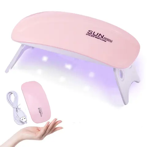 LAVAED Portable UV LED Nail Lamp - Fast-Curing LED Manicure Dryer for Adults' Home Salon Gel Nail Supplies, Pink UV Light Tool