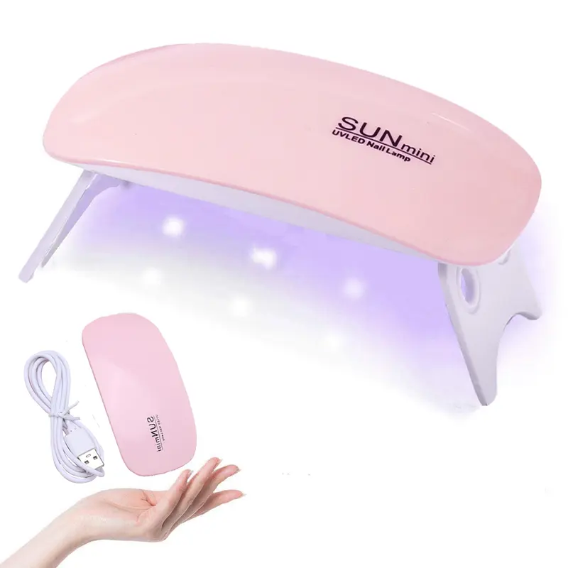 LAVAED Portable UV LED Nail Lamp - Fast-Curing LED Manicure Dryer for Adults' Home Salon Gel Nail Supplies, Pink UV Light Tool