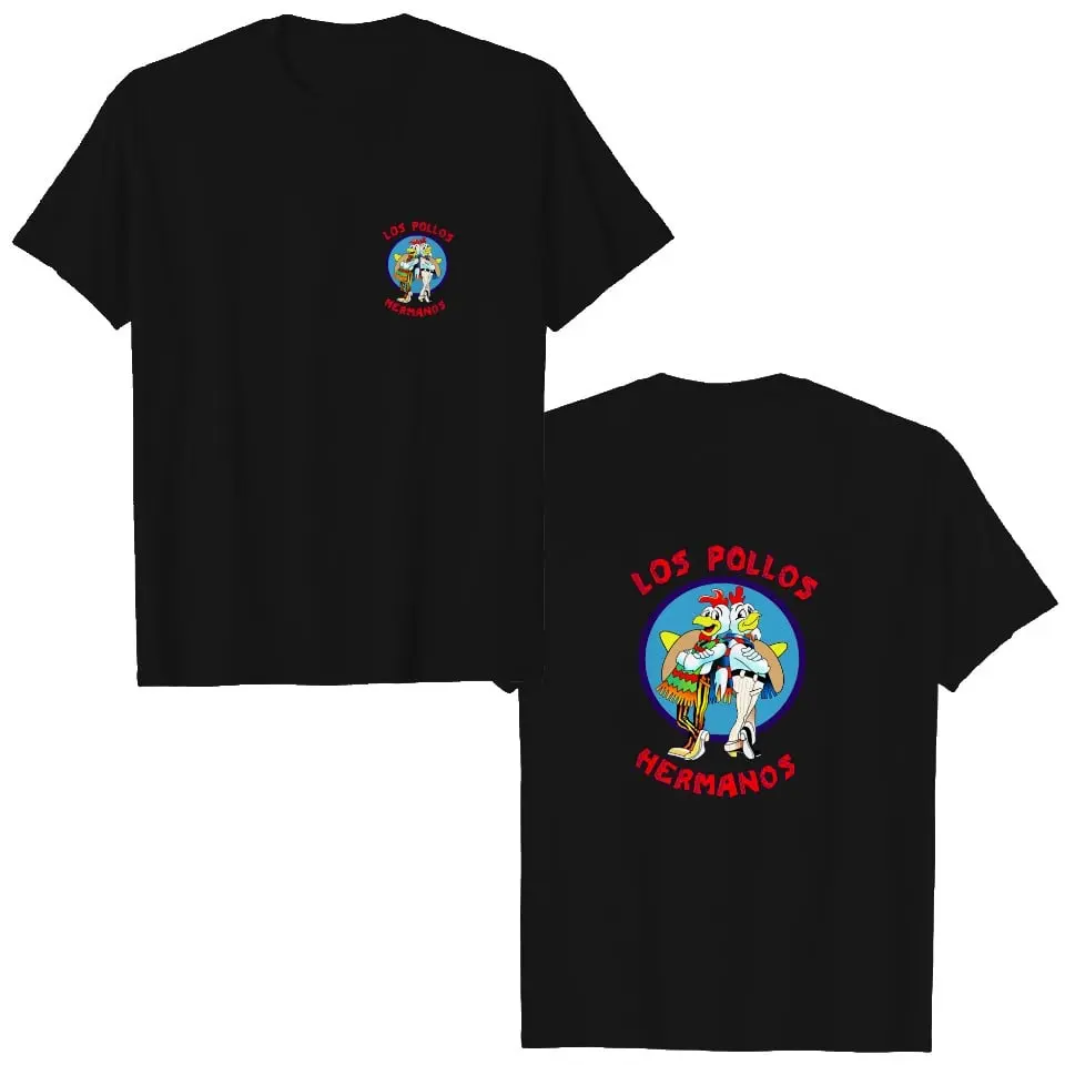 Los Pollos Hermanos 2-Sided Graphic Tee | Vintage Breaking Bad-Inspired T-Shirt | Retro TV Show Unisex Cotton Shirt | Y2K Streetwear Fan Gift