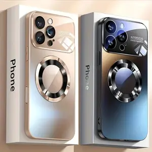 Phone Case - The New Matte Titanium Wireless Charging Phone Case with a Glass Lens Protector Is Suitable for The for iphone 17, 16, 15, 14, 13, 12, And 11 Pro Max And Plus Series