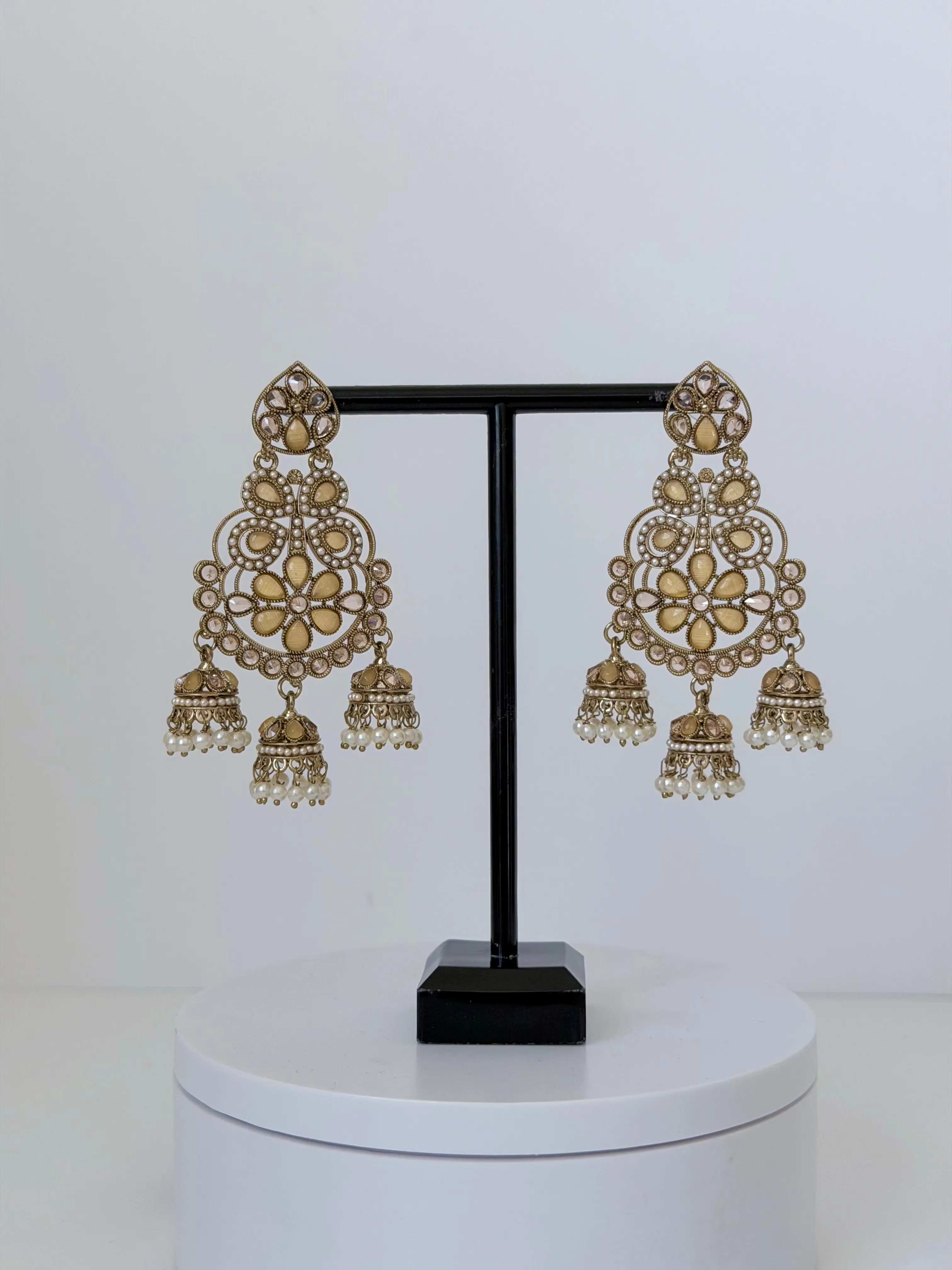 Polki Khwaab Earrings with Jhumka