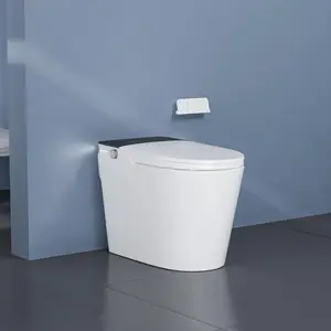 GARVEE Smart Toilet, Bidet Built-In, Off-Seat Auto Flush, Foot-Sensor, Instant Hot Water and Warm Air Drying, LED Display, Toilet with Light Strip