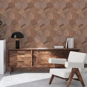 Wood Mosaic Panel | Tropical Walnut Wood Tile | 10.2"×11.8”