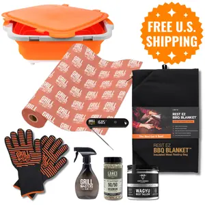 🥩🔥 Baller Brisket Accessory Bundle: Prep Tub, BBQ Blanket, Butcher Paper, Tallow, Thermometer, Dry Rub & Spray Bottle