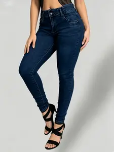 WH54 Plus Size Tummy Control High Stretch Jeans Slimming Skinny Ankle Denim for Pear Shaped Women, Comfortable Curvy Fit, Up to size 40W BBL Effect Pants Leg