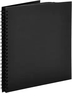 Paper Junkie Scrapbook 12X12 Album - 12 X 12 In, Black Hardcover, 40 Sheets (80 Pages) - Spiral Bound Black Scrapbook for Crafts Juvale