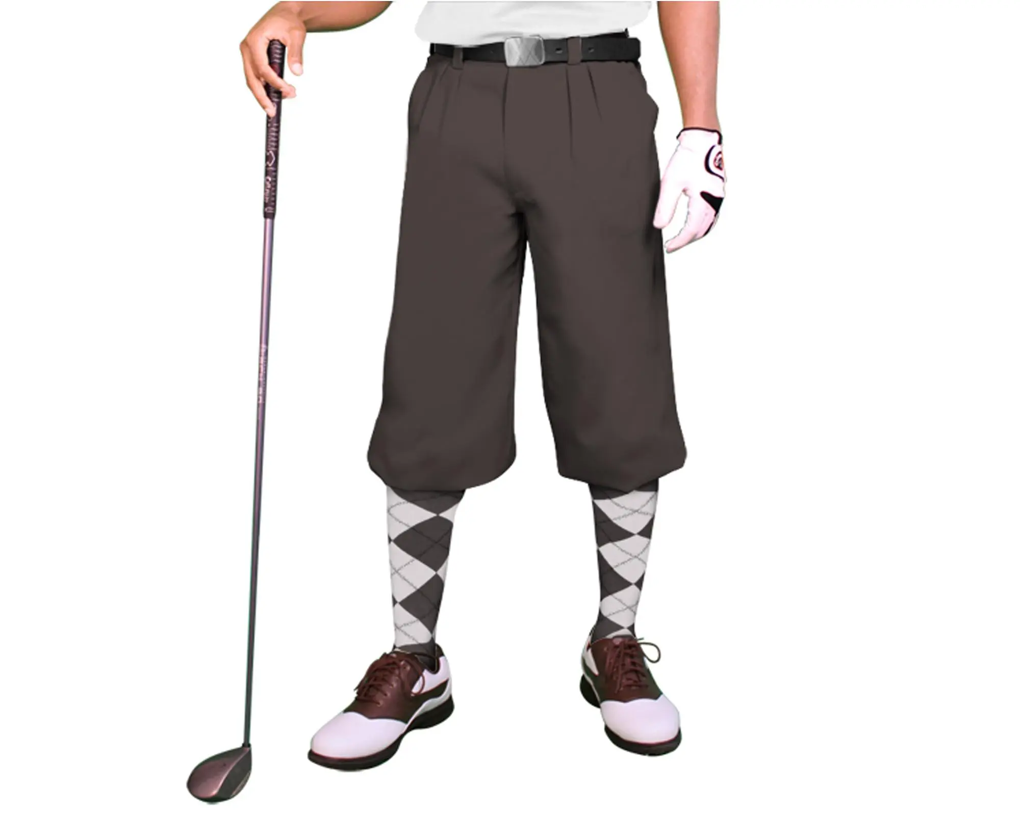 Golfknickers.com 'Par 3' Mens Charcoal Microfiber Golf Knickers Golf Joggers Pants Breathable Athletic Bottoms