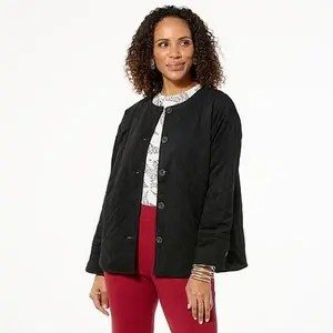 MarlaWynne WynneLayers Quilted Faux Suede Jacket