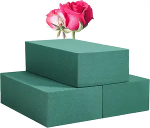 Pack of 3 Floral Foam Blocks - 5.5"L x 3.1"W x 1.7"H - Green Wet & Dry Flower Foam for Fresh & Artificial Flower Arrangement, Plant Foam, DIY & Crafts