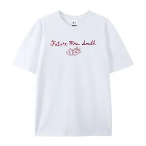 Personalized Future Mrs Graphic Tee Bride To Be Short Sleeve T-Shirt Custom Last Name Bridal Shower Gift Bachelorette Party Women's Clothes