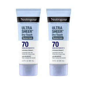 Neutrogena Ultra Sheer SPF 70 Duo | Lightweight, Fast-absorbing Broad Spectrum SPF 70 Sunscreen Lotion Neutrogena Ultra Sheer SPF 70 Duo | Lightweight, Fast-absorbing Broad Spectrum SPF 70 Sunscreen Lotion