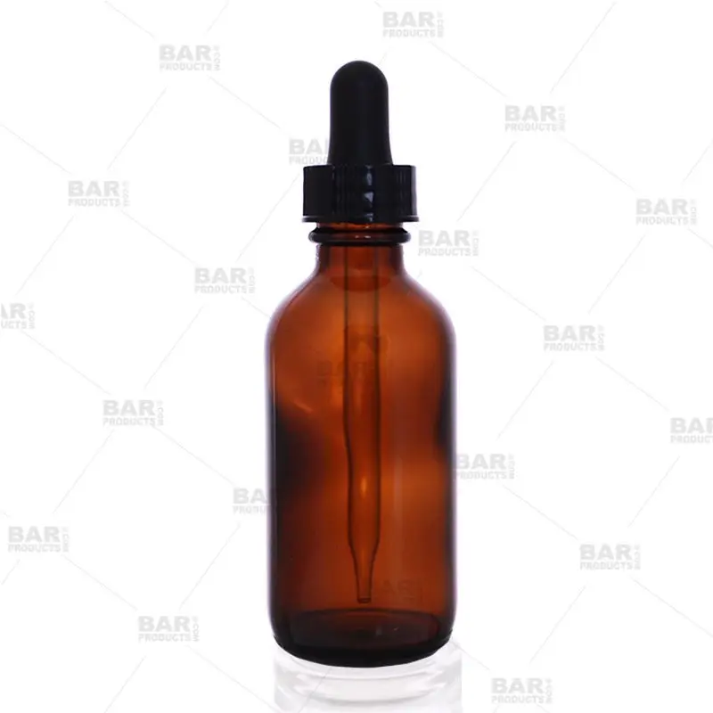 2 oz Dark Amber Glass Bitters Dropper Bottle - Hand Operated, Unlabeled, with Dropper Cap, Hand Wash Safe Home Storage Jar, Great for Unique Bitters & Craft Cocktail Organization (2 fl oz Capacity), 2 Fluid Ounces, 2Oz