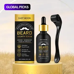 Men's Beard Care Oil with Roller, Gentle Cleansing Beard Care Oil, Beard Moisturizing Oil, Hair Growth Oil, Strengthen Hair Beard Care Product for Men, Birthday Gift, Rosemary Serum Haircare Solution, Ginger Root Oil Strengthening Hair