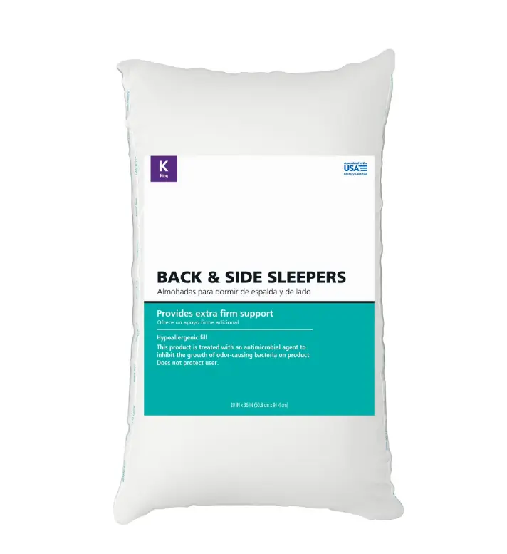 Extra Firm King Bed Pillow for Back & Side Sleepers Superior Neck Spine Support USA Made Ideal for Pain Relief