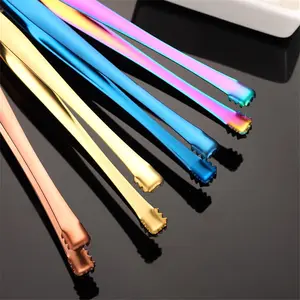 8.99$ Stainless Steel Precision Kitchen Tweezers - Multi-Color Cooking Tongs for Sugar, Ice, and Garnishes