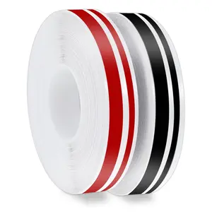 2 Rolls Pin Striping Tape for ,32 ft Automotive Pinstriping Tape,Vinyl Pinstripe Tape for  Emblems Trim ,Red & Black Pinstripe Tape for DIY Musical Instrument  Boat
