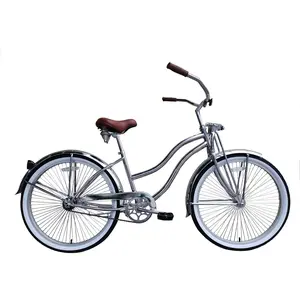 MICARGI Women Beach Cruiser Bicycle 26" Wheel 26" Cruiser HI-TENSILE Steel Sprocket 22T Freewheel cruiser bike