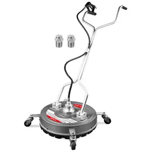 18” Pressure Washer Surface Cleaner with 4 Wheels & Dual Handles, 4500PSI Surface Cleaner Attachment for Pressure Washer for Concrete Driveway Sidewalk Deck Patio Cleaning, 3/8'' Quick Connect