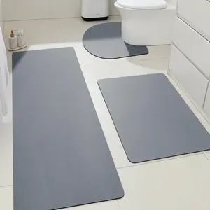ACCUMTEK Ultra Thin Non-Slip Bath Mat Fit Under Door, Upgrade Backing Non Slip Bath Mat, Quick Dry Ultra Absorbent Bathroom Rugs, Machine Washable Bath Mats for Bathroom, Bathtub & Kitchen