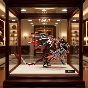3D Metal Dragon Puzzle Model Kit, DIY Mechanical Fire Wyvern Jigsaw, Steampunk Stainless Steel Dragon Statue, Cool Desktop Decor Creative Gift for Adults Teens & Men, Gift Idea, Desktop Decoration