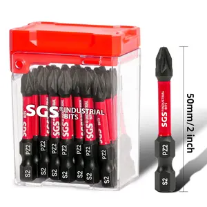 15 Pcs PZ2 Screwdriver Bit Set, Magnetic Impact-Resistant S2 Steel 1/4 Hex Shank, Industrial Strength Replaceable Screwdriver Bits for Woodworking DIY Projects