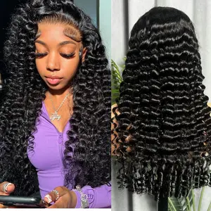 VIPbeauty 13x6 Loose Wave HD Lace Front Wigs Human Hair 200 Density 100% Real Human Hair 15A Loose Deep Wave Wig Human Hair with Spiral Ends Pre Plucked, No Synthetic Blend No Tangle No Shedding Triple Lifespan 3X