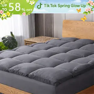 【TikTokShopSpringGlowUp】 VALUXE Cooling Mattress Topper, Extra Thick Pillow-Top Pad with 8–21″ Deep Pocket, Soft & Breathable Mattress Pad Cover, Machine Washable (Twin–Cal King)